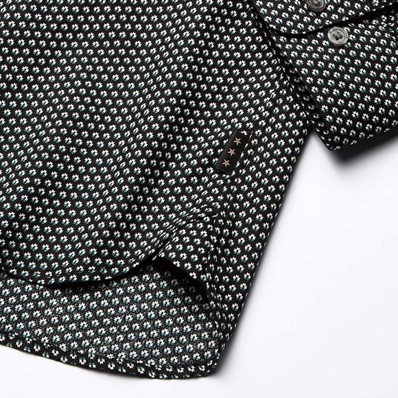 John Varvatos Rodney Pattern Button Shirt Black - Picture 4 of 5